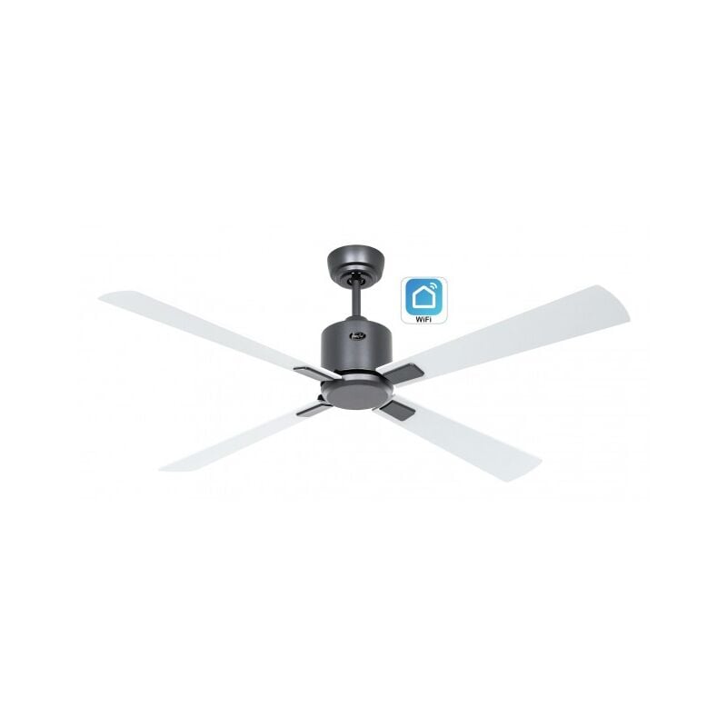 Ventilateur de plafond 132cm avec WiFi CasaFan ECO NEO III 952232W Moteur gris basalte/ blanc et gris clair