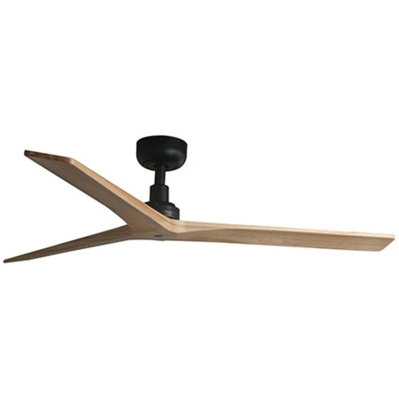 Faro Barcelona - klim m Ventilateur sans lumière noir/chêne Ø125cm