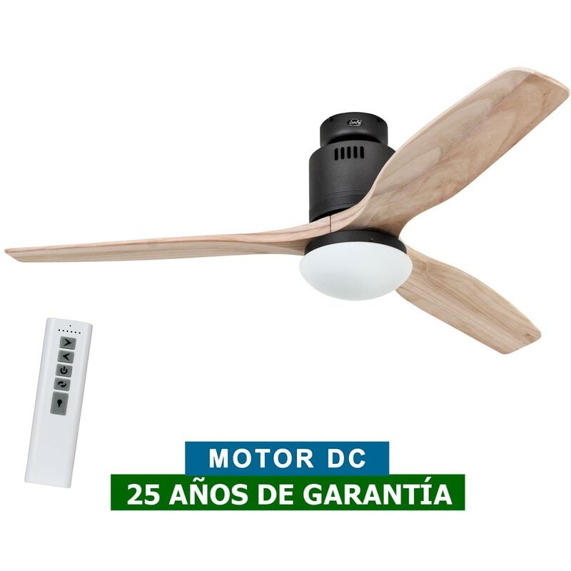 Casafan - Ventilateur de plafond avec éclairage 93132343 aerodynamix eco 132 bois naturel/gris basalte