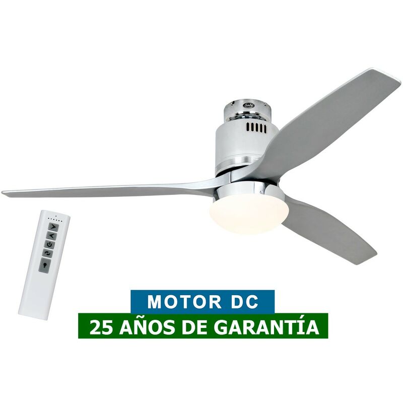 Casafan - Ventilateur de plafond avec éclairage 93132314 aerodynamix eco 132 argenté/chromé brillant