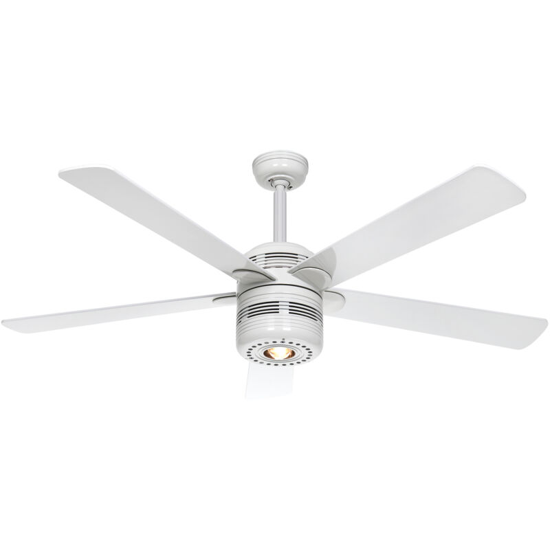 Certeo - Ventilateur de plafond alu Blanc avec lumière