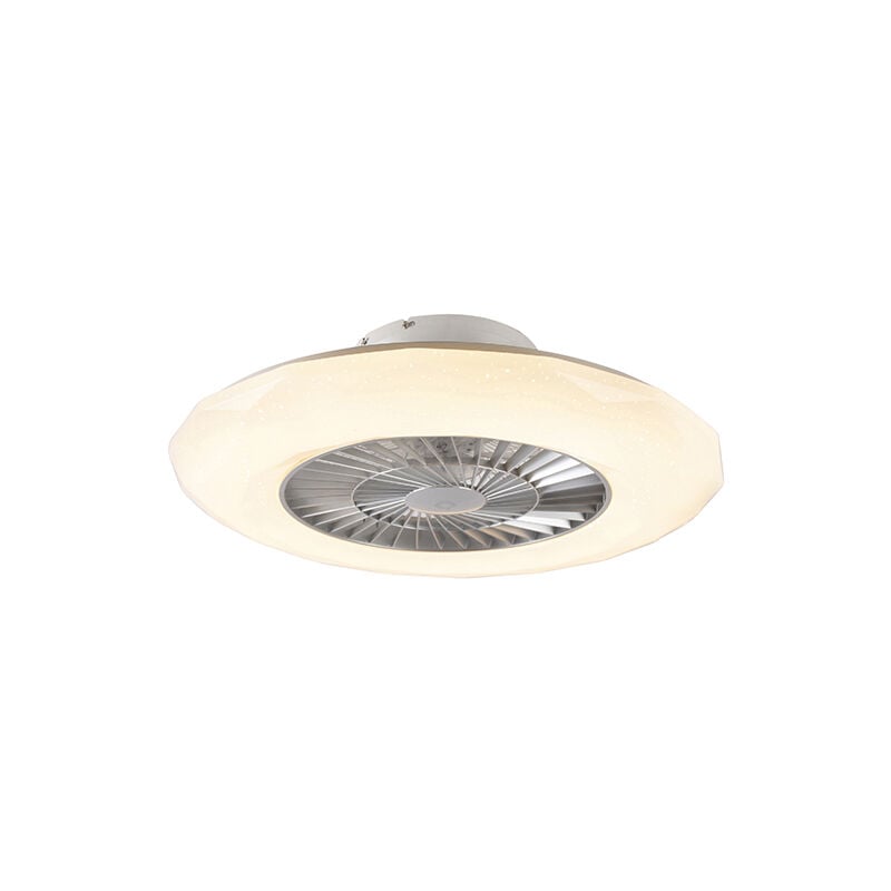 Qazqa - clima - led Dimmable Ventilateur de plafond variateur inclus - 1 lumière - ø 59 cm - Blanc - Design - éclairage intérieur - éclairage