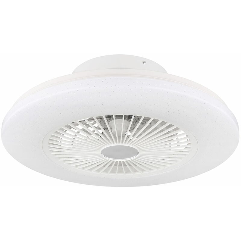 Ventilateur de plafond led avec télécommande Effet étoile Circuit cct dimmable Veilleuse Minuterie 3 niveaux