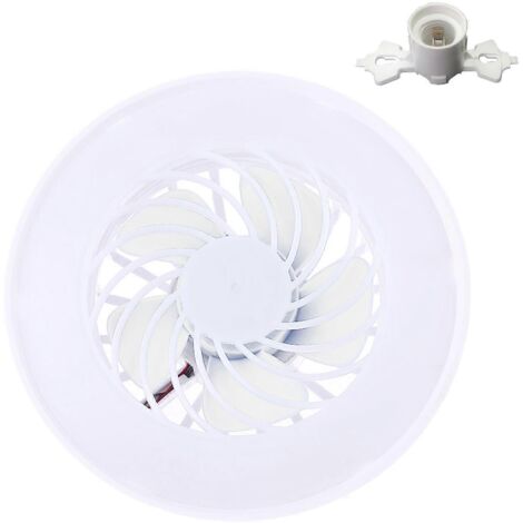 Ventilateur de plafond avec éclairage LED intégré, 5 pales, douille E27, modèle moderne.