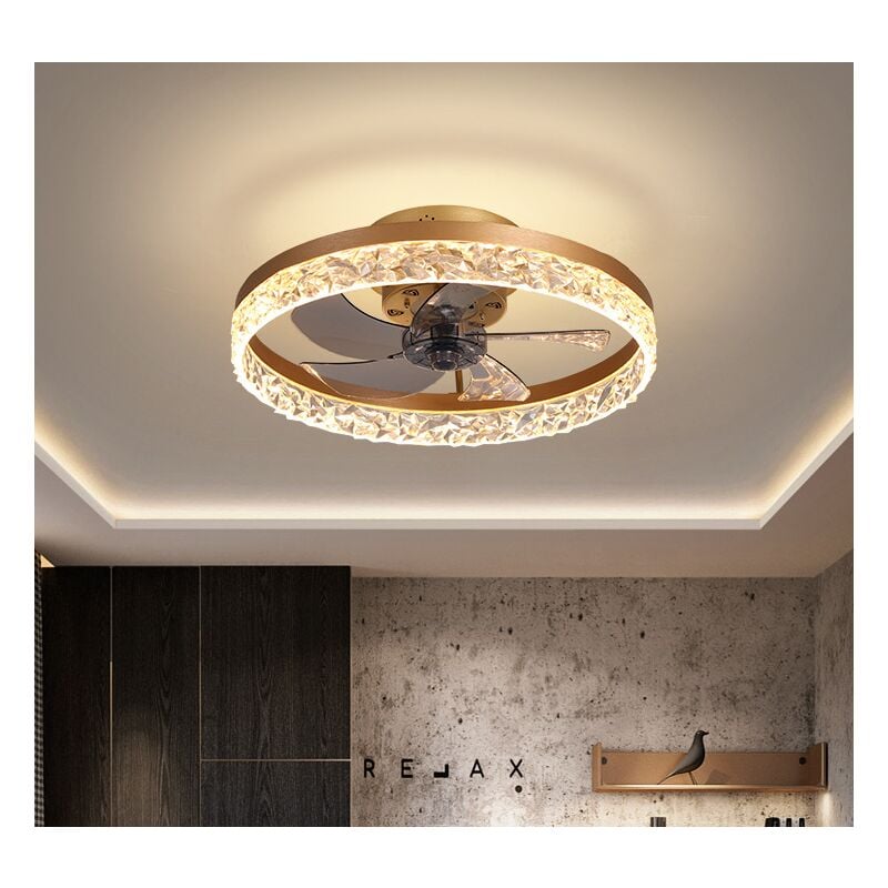 Choyclit - Ventilateur de plafond avec éclairage, télécommande, vitesse du vent réglable Ventilateur silencieux avec éclairage de plafond led 30W 50