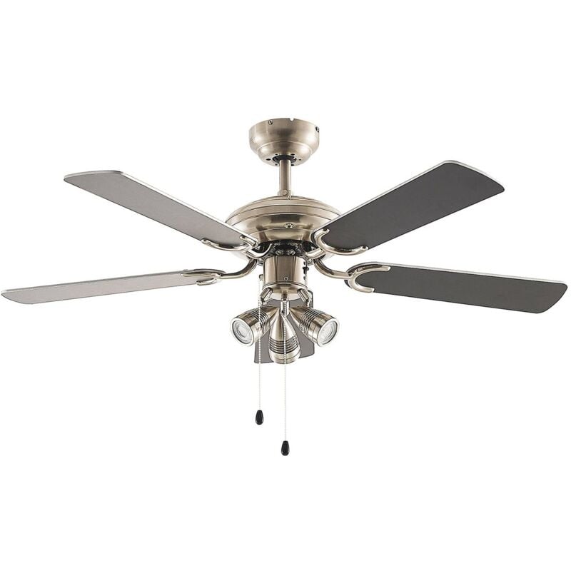 Ventilateur de plafond avec lampe 'Anariki' en métal pour salon & salle à manger