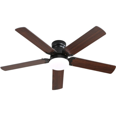 Ventilateur de plafond avec led, télécommande et 6 vitesses, noir mat, 42 pouces