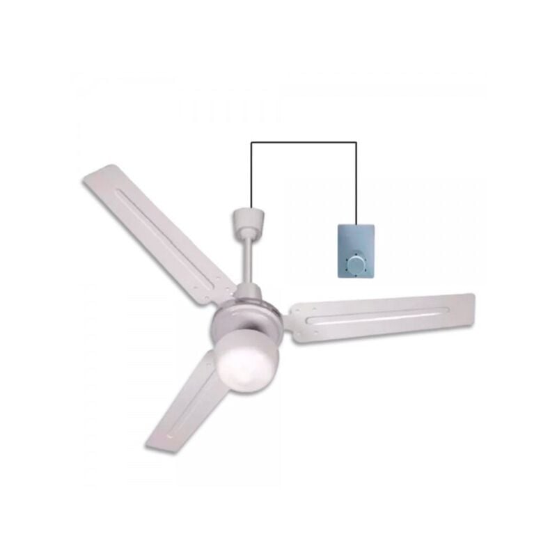 Suinga - Ventilateur de plafond avec lumière 120 cm 60W, Programmable, Silencieux, télecommande avec cable