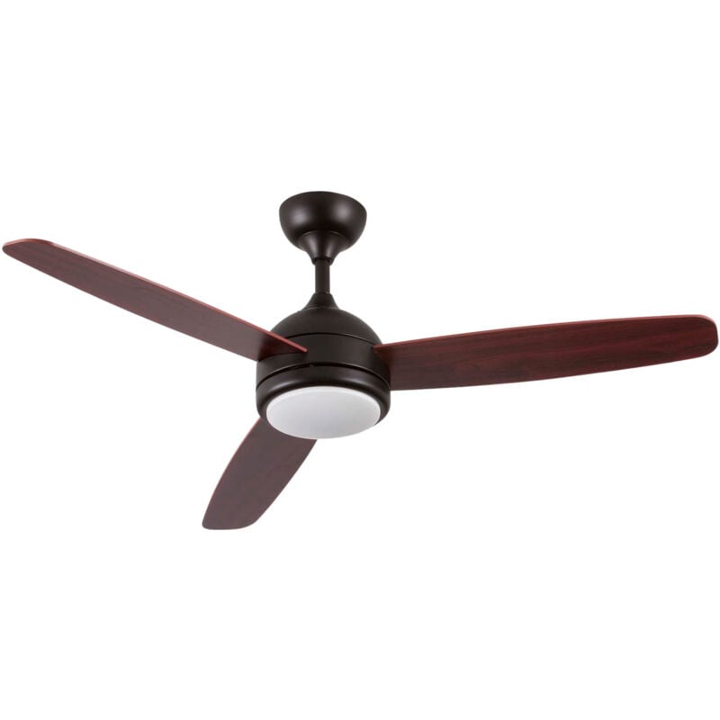 Ventilateur de plafond avec lumière 3 pales 56W 6 vitesses Vermont Dark Wood O91