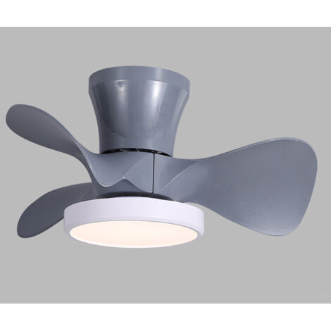 Ventilateur de plafond avec lumière, 3 températures de couleur, minuterie, 6 vitesses de vent, plafonnier avec télécommande, gris (55 cm)