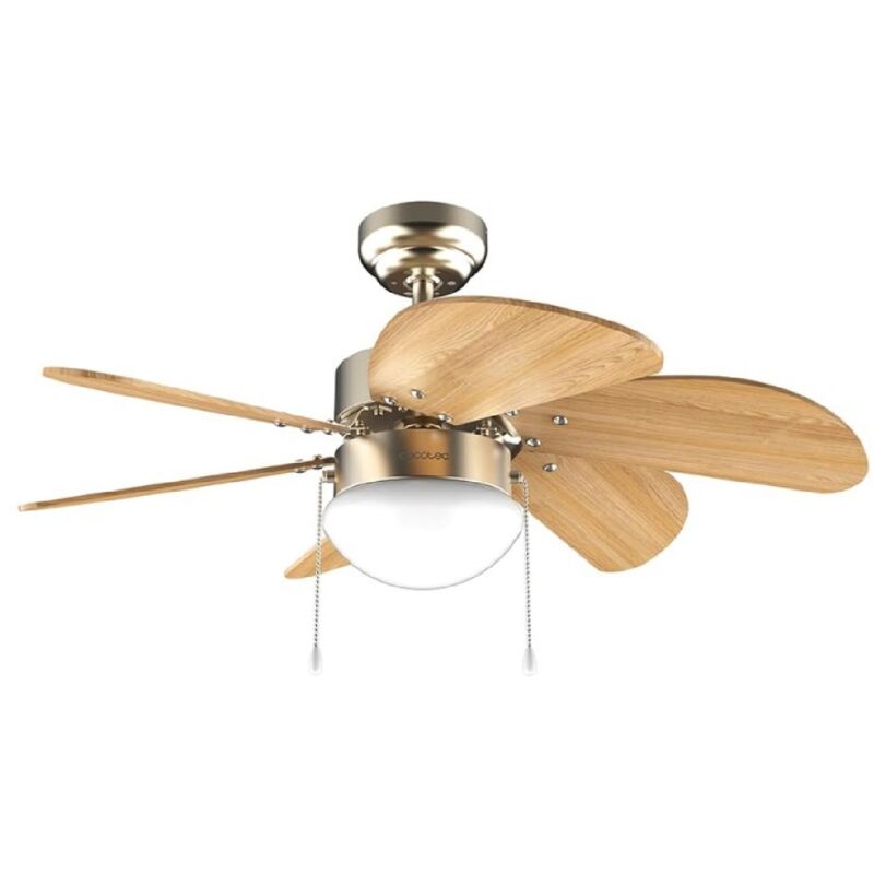 Cecotec - Ventilateur de plafond avec lampe EnergySilence Aero 360 Gold&Wood
