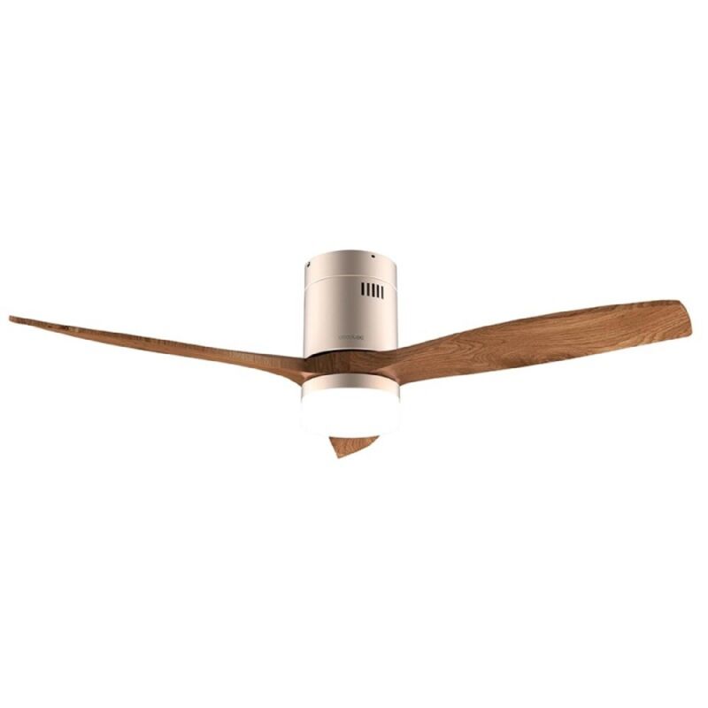 Cecotec - Ventilateur de plafond avec lampe EnergySilence Aero 5600 Aqua GoldDarkWood Connected