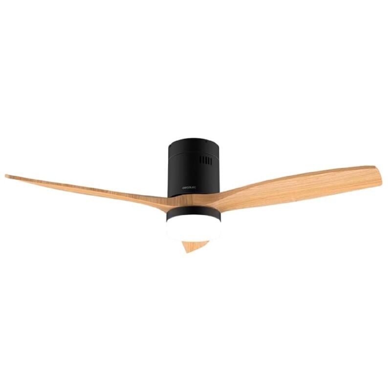 Cecotec - Ventilateur de plafond avec lampe EnergySilence Aero 5600 Aqua Black&LightWood Connected