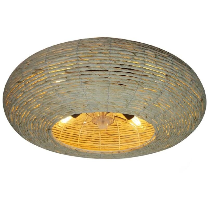 Cecotec Ventilateur de plafond avec lampe EnergySilence LampAero 600 Natural Wicker