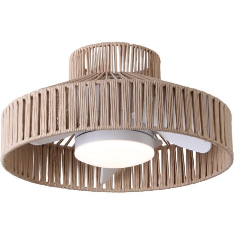 Ventilateur de plafond avec lumière et abat-jour décoratif