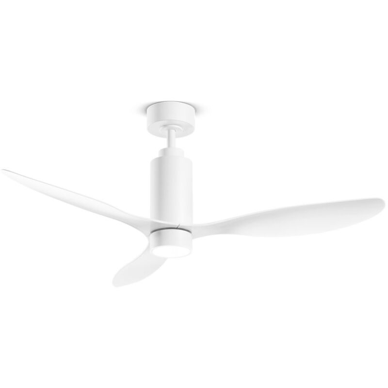 Perenz - Ventilateur de Plafond avec Lumière 7198 b ct Blanc d. 132 cm, 3 Pales, 6 Vitesses, Moteur dc 35W, Silencieux