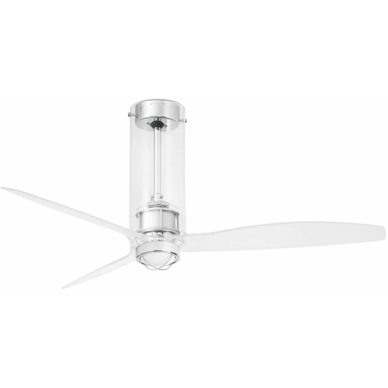 Faro Barcelona - Faro tube - Ventilateur de plafond transparent à led avec moteur à courant continu, 3000K