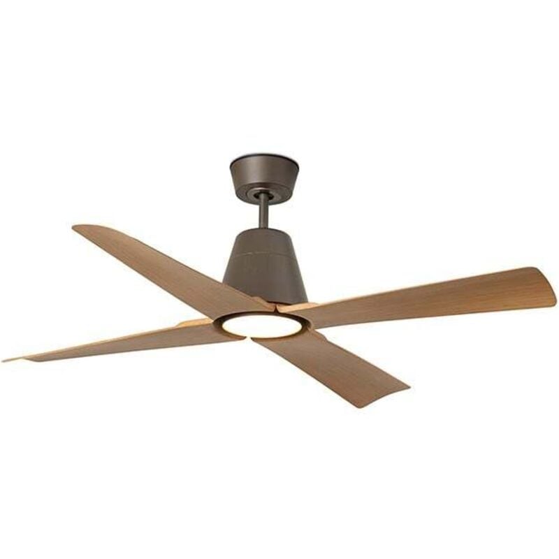 Faro Barcelona - typhoon m Ventilateur en bois brun avec lumière pour l'extérieur 34106-130