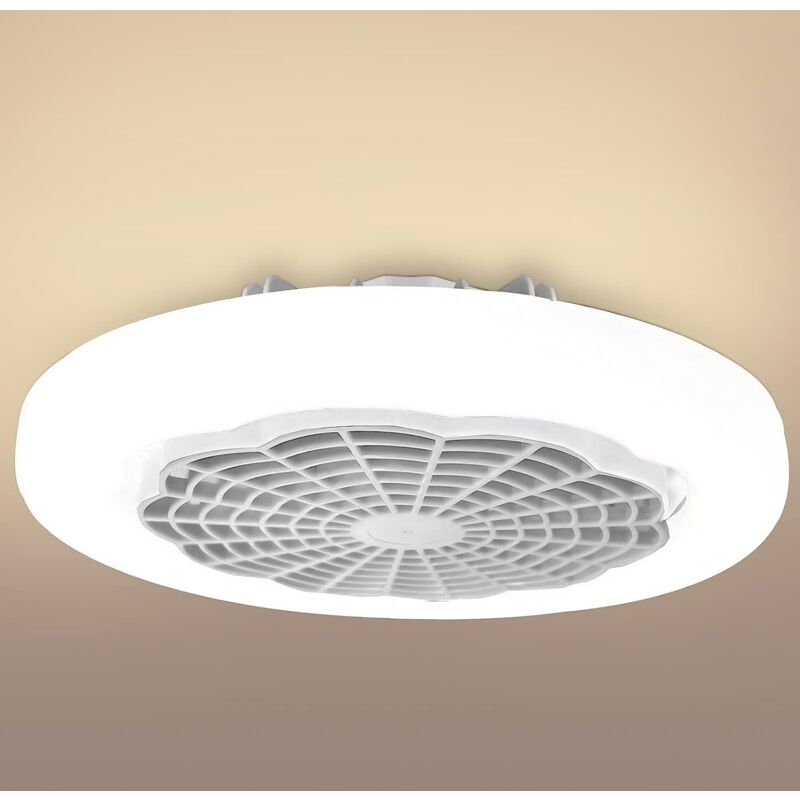 Lifcausal - Ventilateur de plafond avec télécommande et éclairage, ventilateur de plafond fermé de 10 pouces, 3 couleurs, 3 vitesses