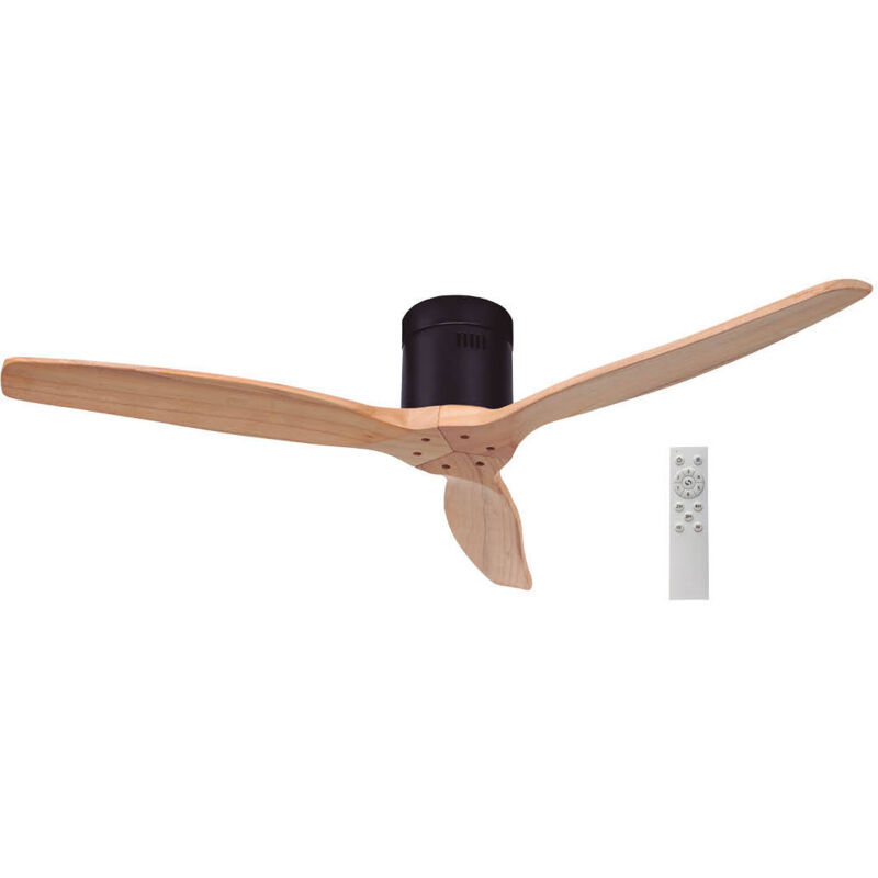 GSC - Ventilateur de plafond 52' Moteur dc 3 pales en bois Noir