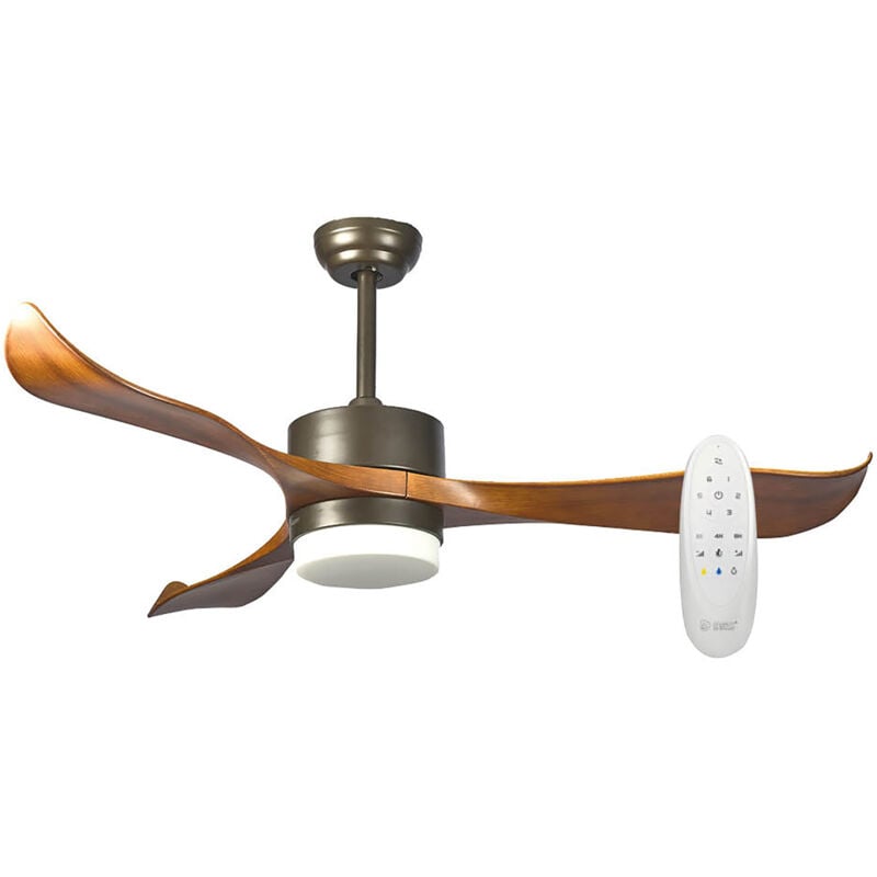 GSC - Ventilateur de plafond bois et métal ø 132cm avec lampe led