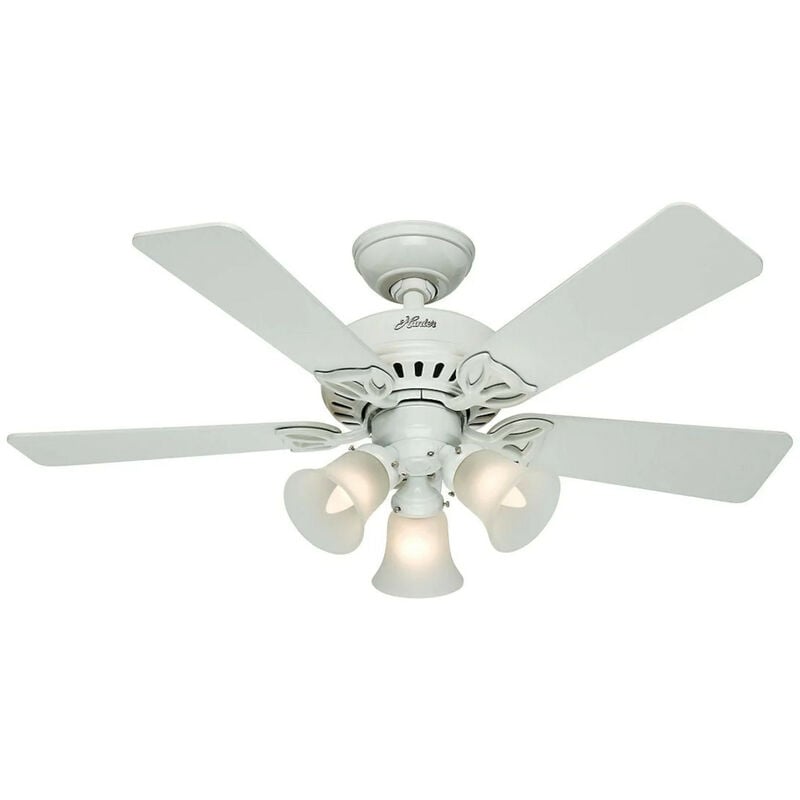 Hunter Fans - Ventilateur de plafond Beacon Hill Blanc avec Lumière