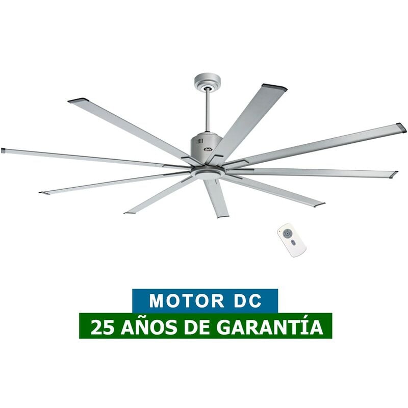 Casafan - Ventilateur de plafond 922012 big smooth eco argent titane 223cm