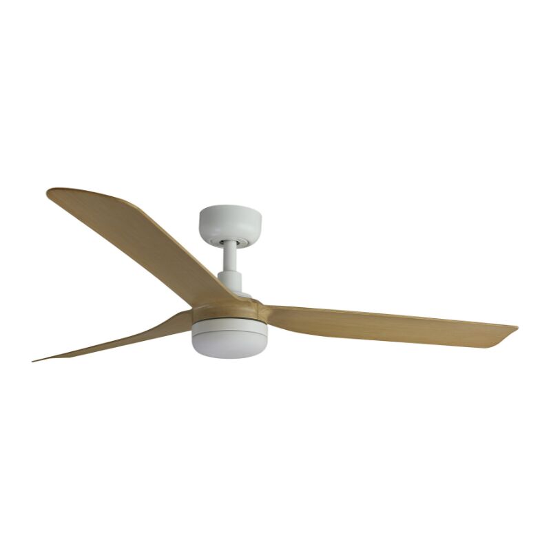 Faro Barcelona - Ventilateur de plafond blanc/bois avec lumière punt 33816-20