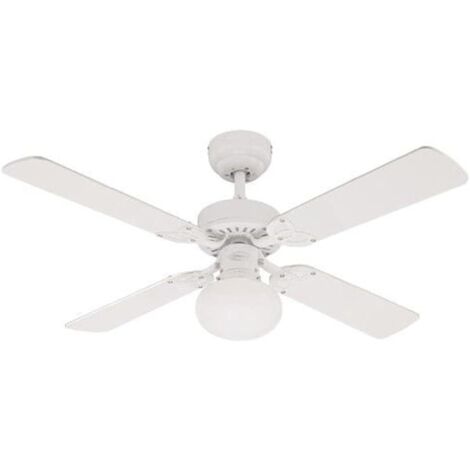 Ventilateur de plafond blanc avec télécommande - Cool 52 Qazqa Moderne Luminaire interieur Rond