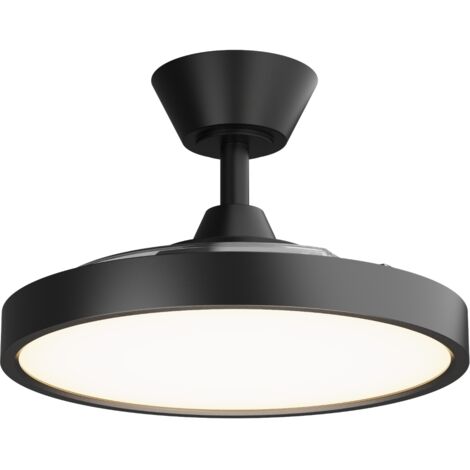 Ventilateur de plafond BOMBAY noir – Pales rétractables, lumière CCT dimmable, design minimaliste