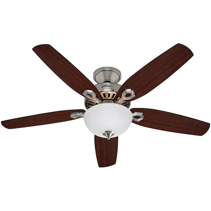 Hunter Fans - Ventilateur de plafond Builder Deluxe Nickel avec Lumière