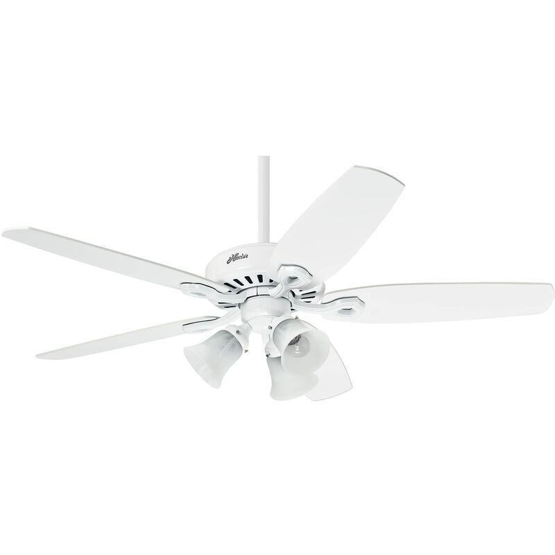 Hunter Fans - Ventilateur de plafond Builder Plus Blanc avec Lumière