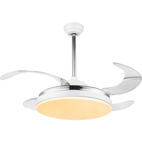 Ventilateur de plafond Cabrera Blanc 100 cm avec LED