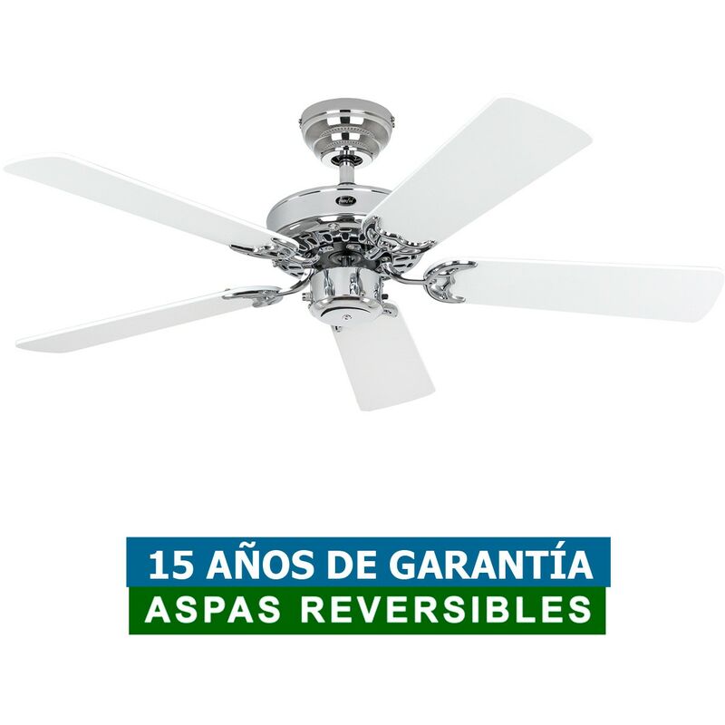 Casafan - 510302 Ventilateur de plafond classic royal 103cm blanc ou osier/chrome