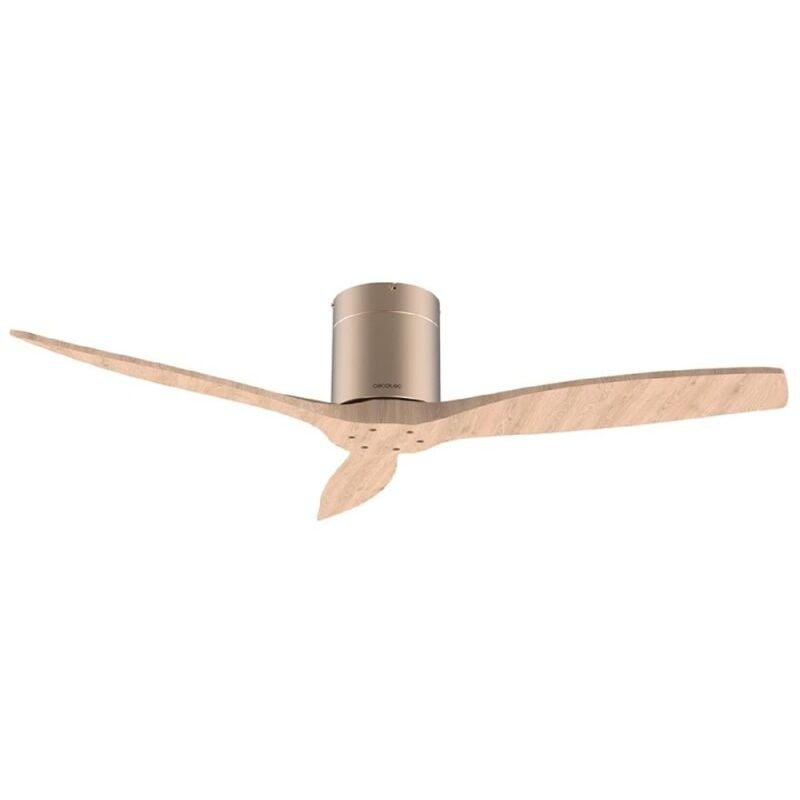 Cecotec - Ventilateur de plafond sans lampe EnergySilence Aero 5500 Aqua GoldLightWood Connected
