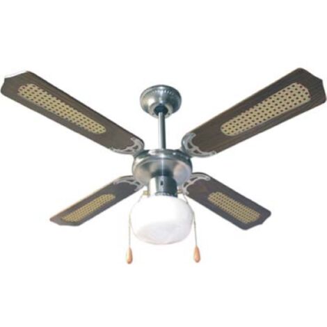 Ventilateur de plafond Country Domus 70W avec 4 pales lumineuses centrales 3 vitesses 106 cm avec marche arrie're