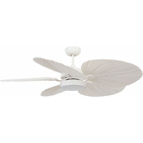 Ventilateur de plafond DC Bali blanc 132 cm – Éclairage LED 18 W – 6 vitesses – Fonction été/hiver – Débit d'air 160 m³/min – Lucci Air