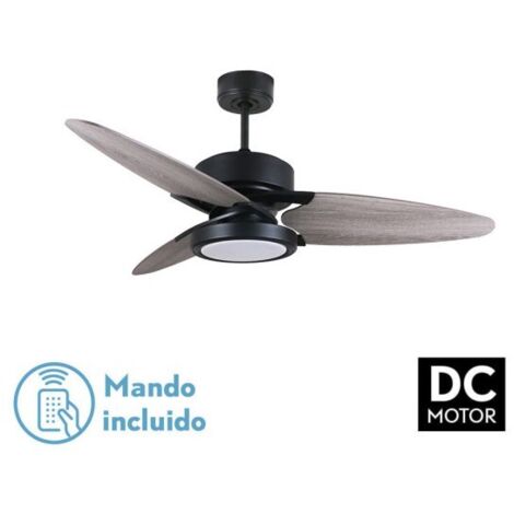 Ventilateur de Plafond DC Cross 30W Noir 3 Pales Chêne Gris