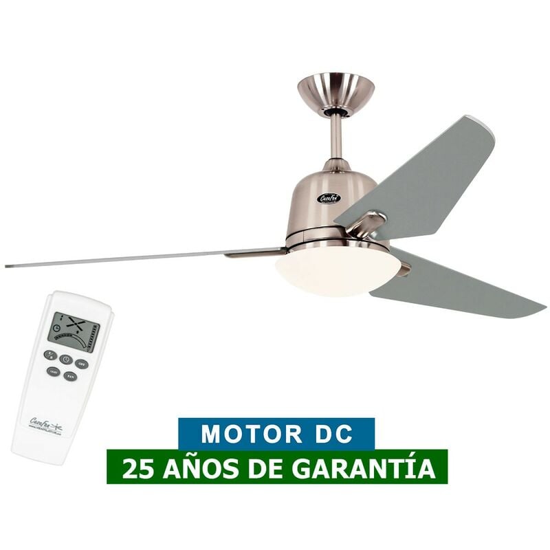 Certeo - Ventilateur de plafond avec lumière CasaFan 513285 eco aviatos 132 gris argenté/chromé