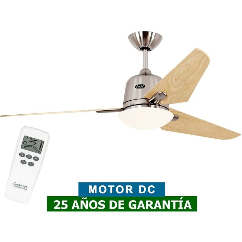 Certeo - Ventilateur de plafond avec lumière CasaFan 513250 eco aviatos 132 Erable / Chrome Satiné bn-ah