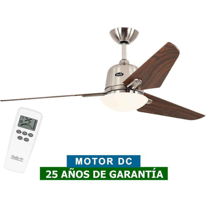 Ventilateur de plafond avec lumière CasaFan 513252 ECO AVIATOS 132 noyer / chrome satiné BN-NB