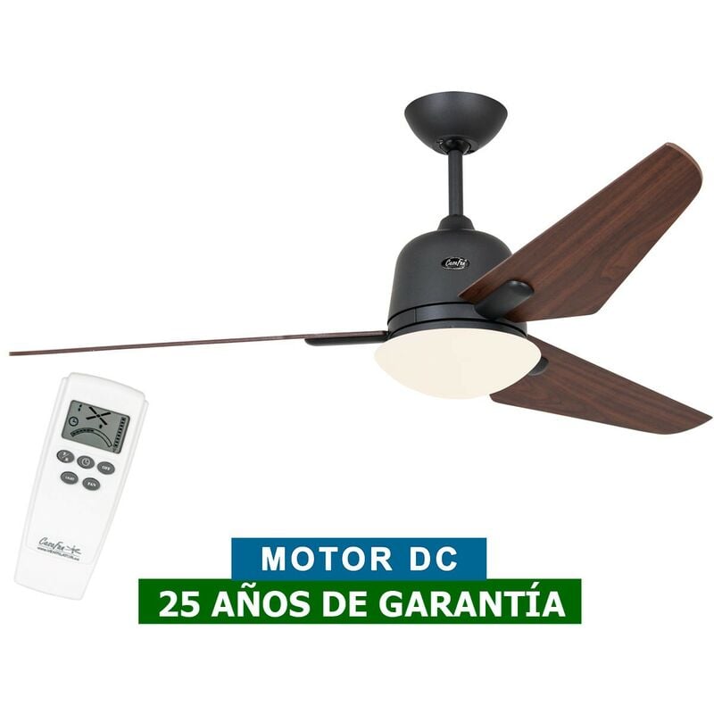 Ventilateur de plafond avec lumière CasaFan 513254 ECO AVIATOS 132 noyer/gris basalte BG-NB
