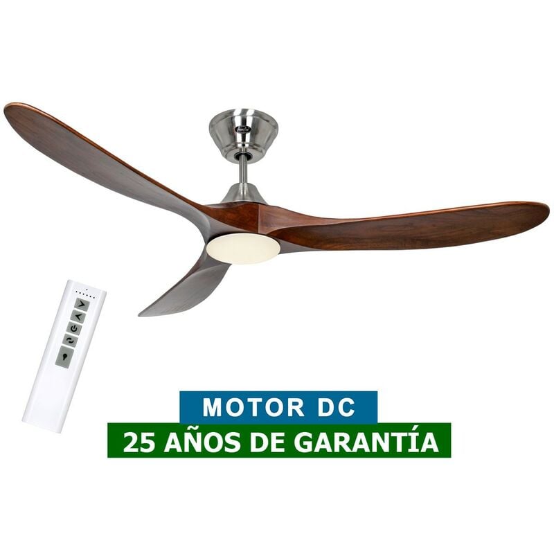 Casafan - Ventilateur de plafond avec lumière 315261 eco genuino-l 152cm bois massif noyer / chrome satiné