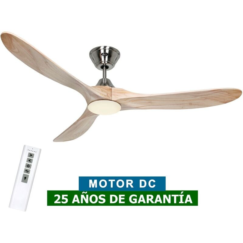 Casafan - Ventilateur de plafond avec lumière 315260 eco genuino-l 152cm bois massif naturel / chrome satiné