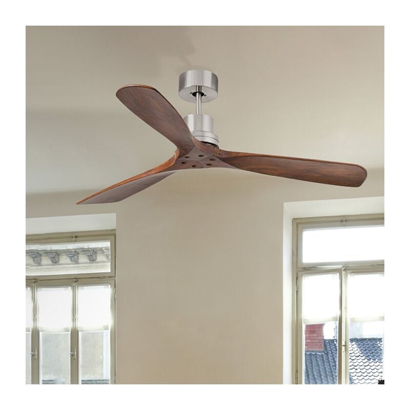 Faro Barcelona - lantau dc Ventilateur de plafond noyer foncé non éclairé ø 132 cm 33370DC