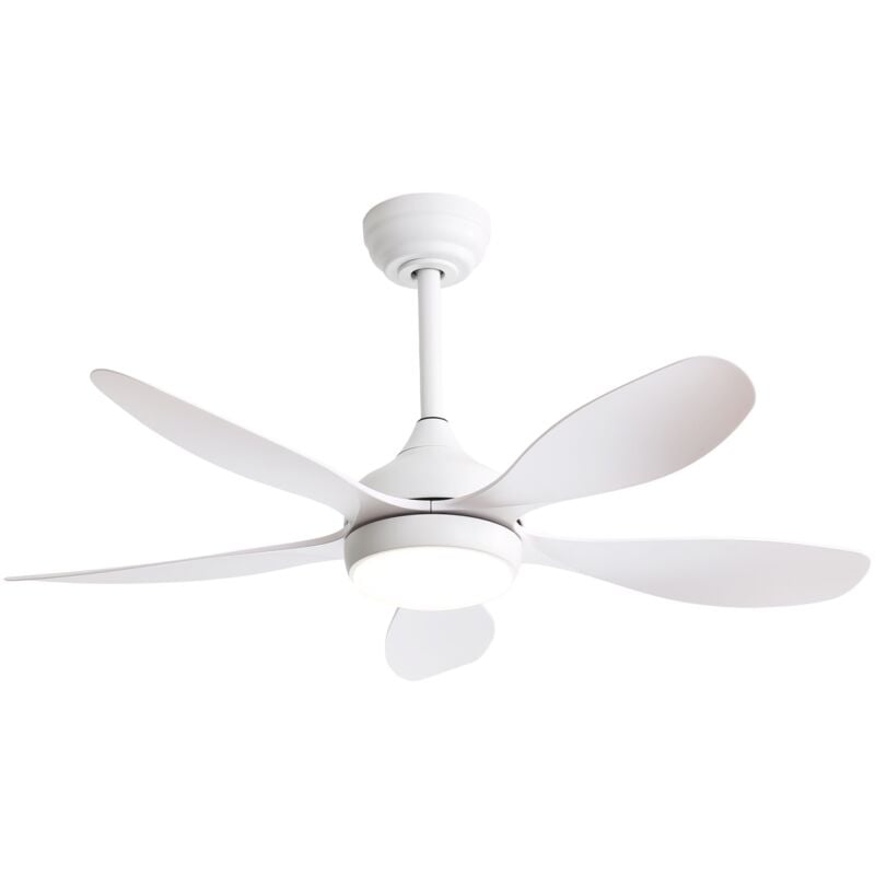 Ventilateur de plafond de 106cm, avec 5 pales de ventilateur en ABS, 6 vitesses, moteur réversible CC, lumière LED 18 W et télécommande pour chambre