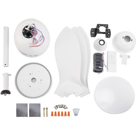 Ventilateur de plafond de 38 pouces avec lumière, télécommande, silencieux, variable, LED, 6 vitesses, moteur réversible, pour chambre à coucher et salon