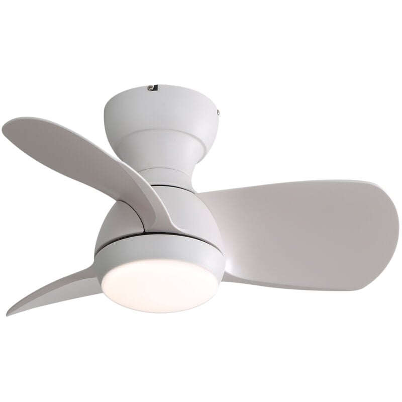 Mini ventilateur de plafond Led de 23 pouces, avec 3 couleurs variables, 3 lames ABS, moteur à courant continu télécommandé pour chambre à coucher
