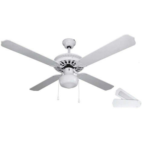 Ventilateur de plafond de avec lumière orbegozo cl 08132 b - 60w - 4 pales réversibles - 3 vitesses - pour ampoules e27 (non incluses)