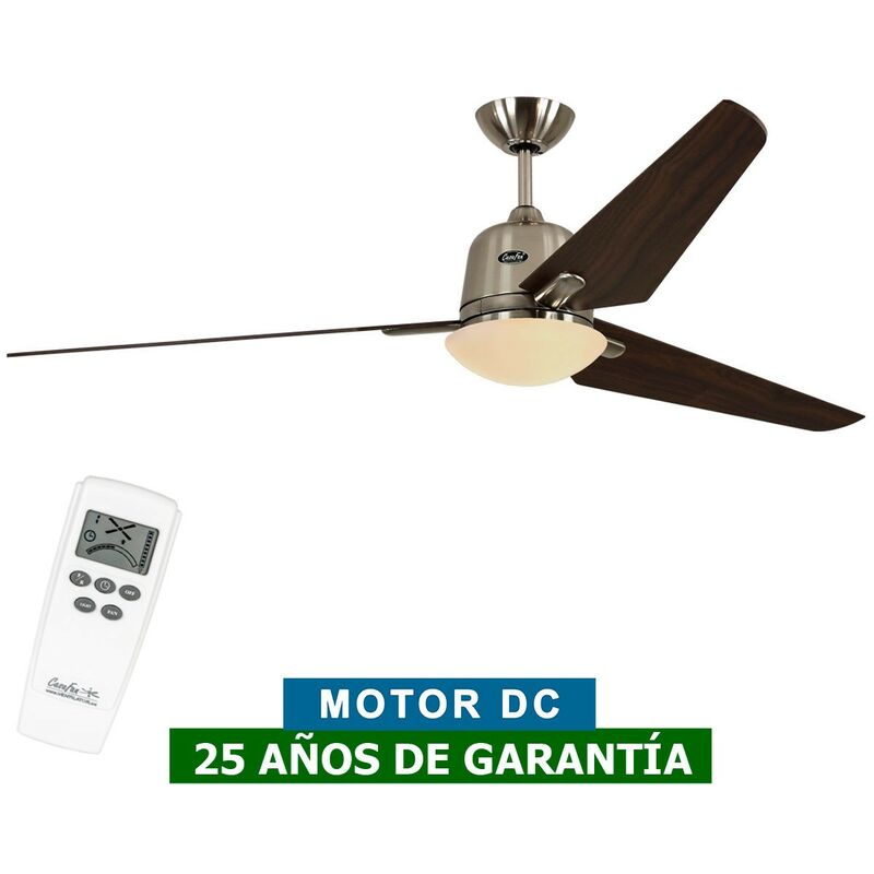 Casafan - Ventilateur de plafond avec lumière 516089 eco aviatos 162 noyer / chrome satiné bn-nb